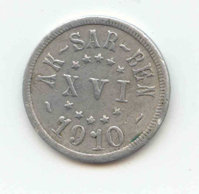 1910 Ak-Sar-Ben Token Image