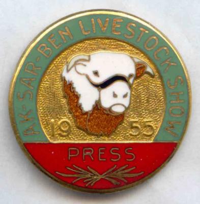 1955 Livestock Show Press Pin Image