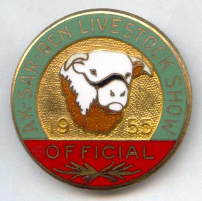 1955 Livestock Show Official Pin Image