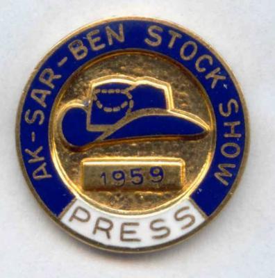 1959 Livestock Show Press Pin Image