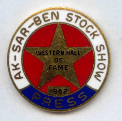 1962 Livestock Show Press Pin Image