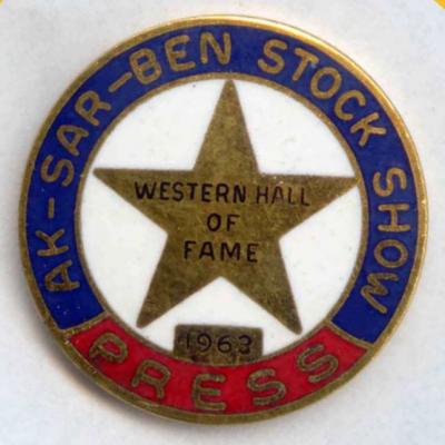 1963 Livestock Show Press Pin Image