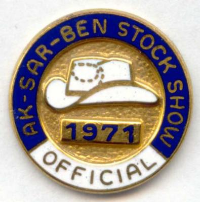 1971 Livestock Show Official Pin Image